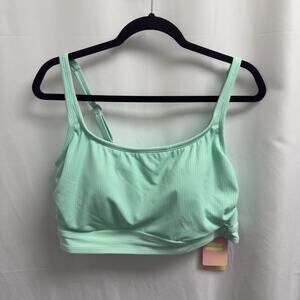 Stoney Clover Lane Womens Ribbed Bralette Bikini Top Mint Green Size 2X